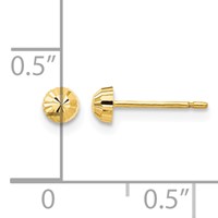 14K Yellow Gold Madi K Diamond-Cut 3mm Half-Ball Post Earrings view 4