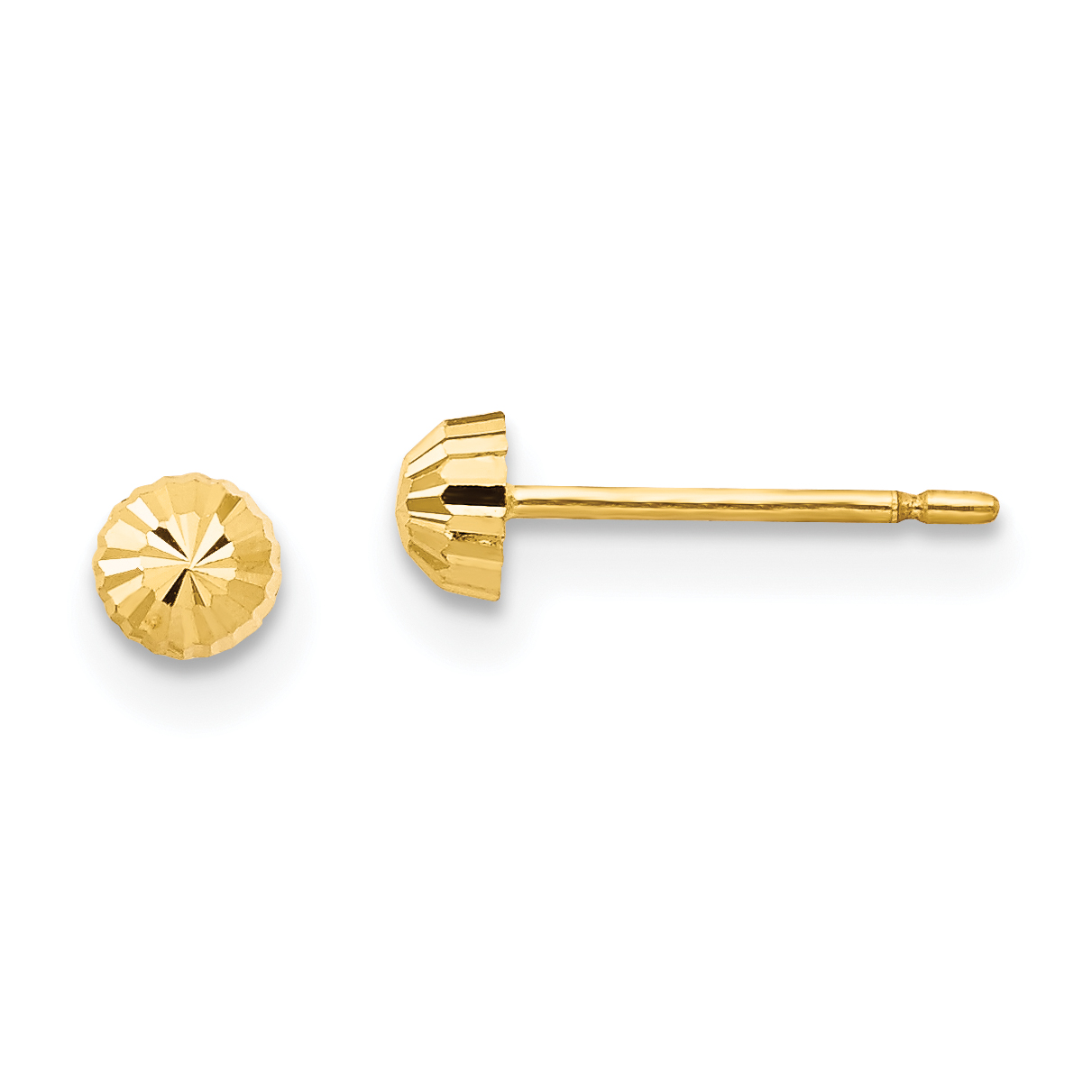 14k Madi K Diamond Cut 3mm Half-Ball Post Earrings (SE2364)
