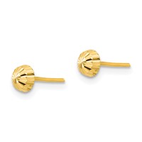 14K Madi K Diamond-Cut 4mm Half-Ball Post Earrings view 2