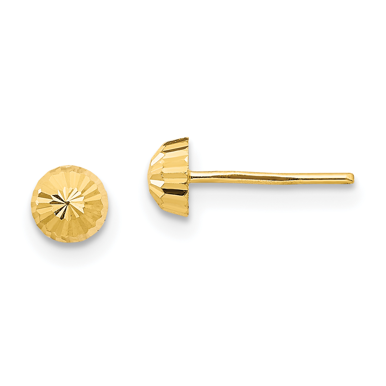 14k Madi K Diamond Cut 4mm Half-Ball Post Earrings (SE2365)