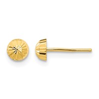14K Madi K Diamond-Cut 4mm Half-Ball Post Earrings view 1