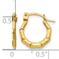 14K Yellow Gold Madi K Tiny 2x 11mm Hollow Hoop Earrings view 4