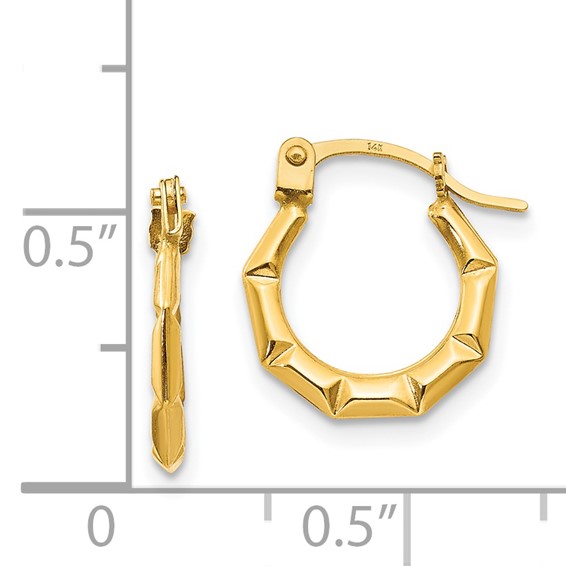 14k Madi K Tiny 2x11mm Hollow Hoop Earrings