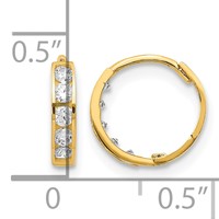 14K Yellow Gold Madi K CZ 2x 9mm Hinged Hoop Earrings view 4