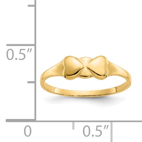 14k Madi K Two Hearts Size 2 Baby / Childrens Ring