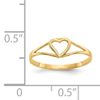 14K Yellow Gold Madi K Heart Ring - Size 2 view 5