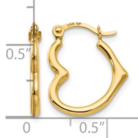 14K Yellow Gold Madi K Heart-Shaped Hollow Hoop Earrings view 4