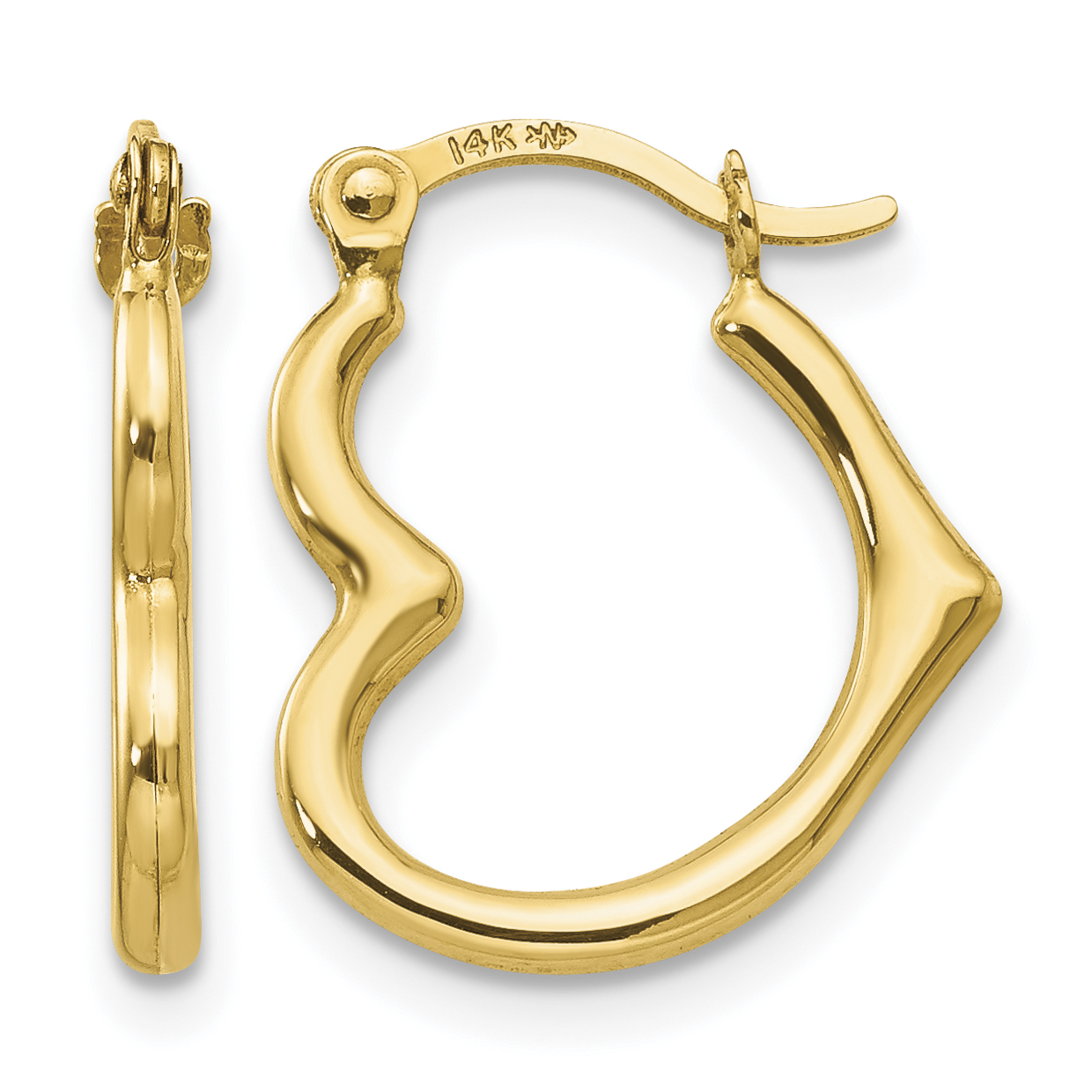 14k Madi K Heart Shaped Hollow Hoop Earrings (SE2413)
