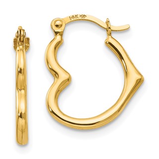 14k Madi K Heart-Shaped Hollow Hoop Earrings