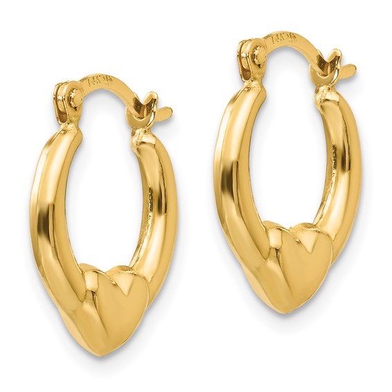 Gold Heart Hoop Earrings