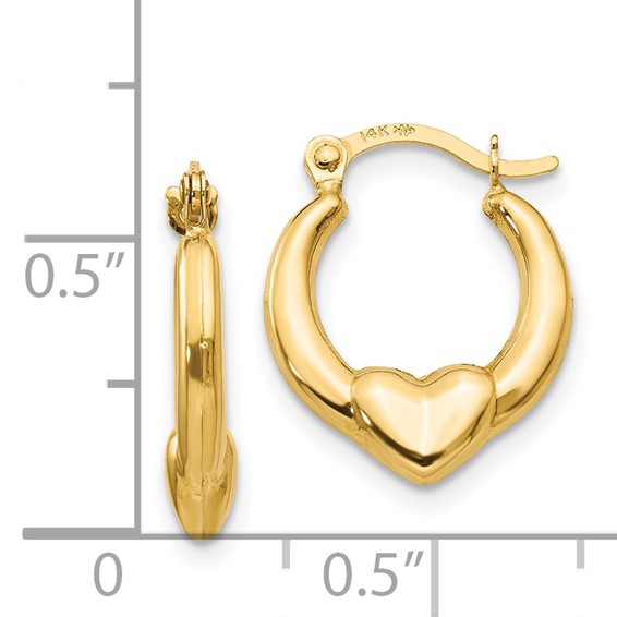 Gold Heart Hoop Earrings