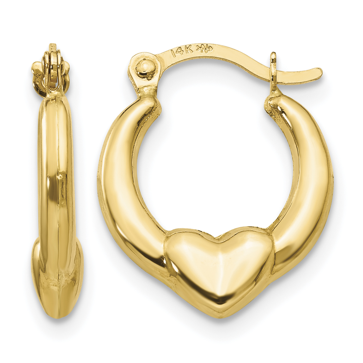 14k Madi K Hollow Heart Hoop Earrings (SE2414)