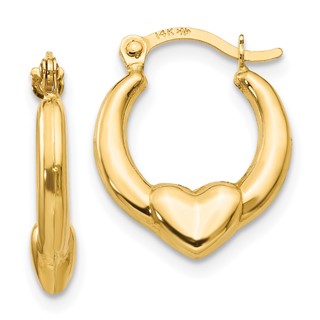 Gold Heart Hoop Earrings