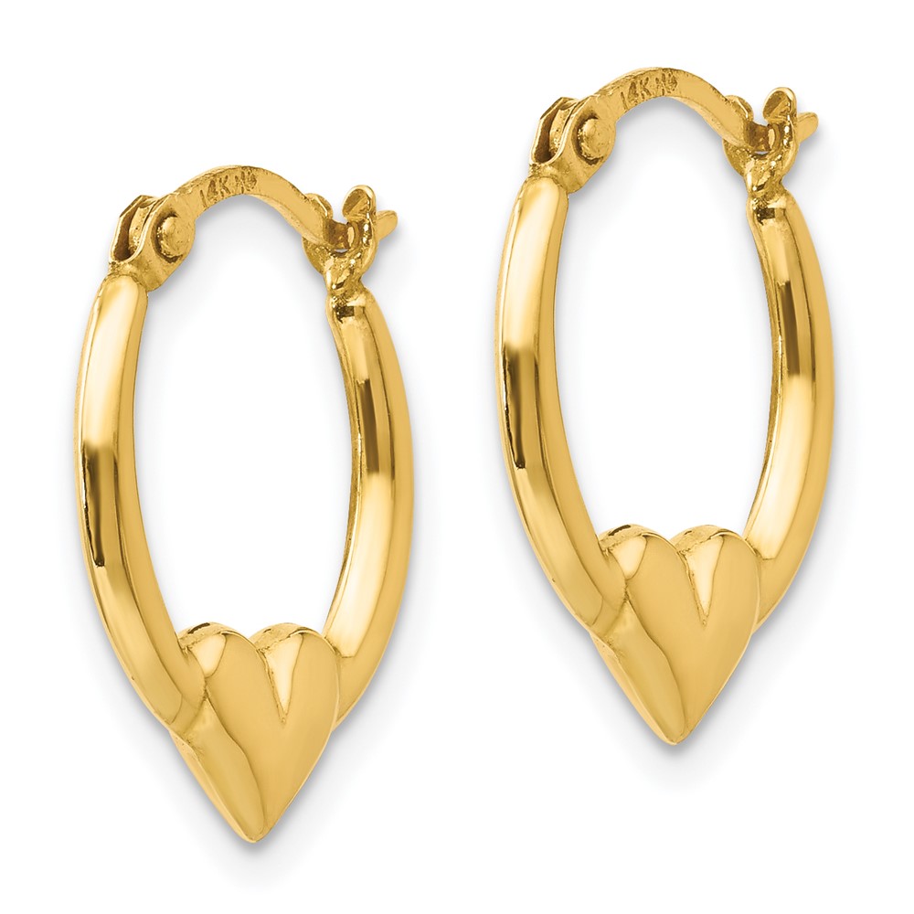 14k Madi K Heart Hoop Earrings (SE2415)