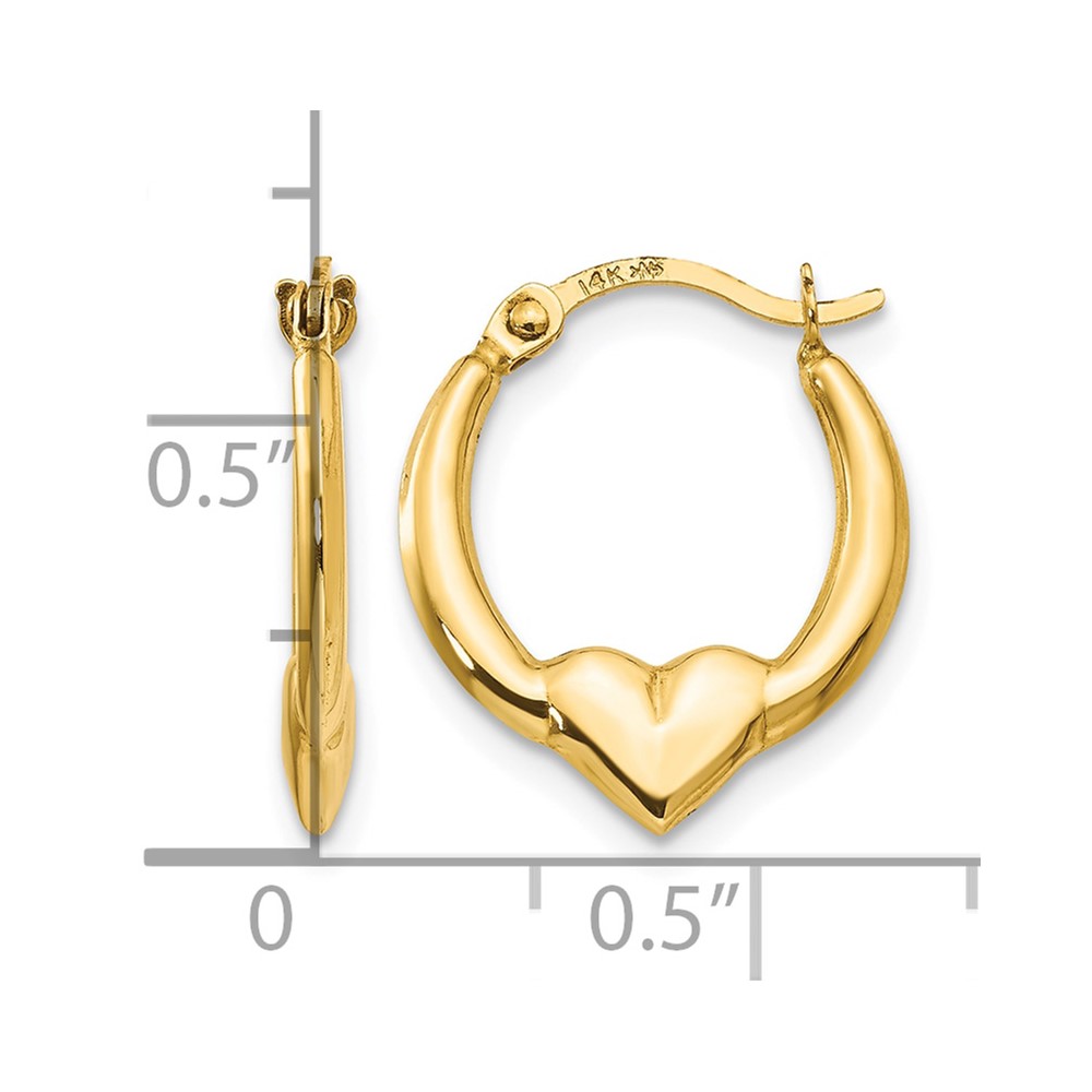 14k Madi K Heart Hoop Earrings (SE2415)