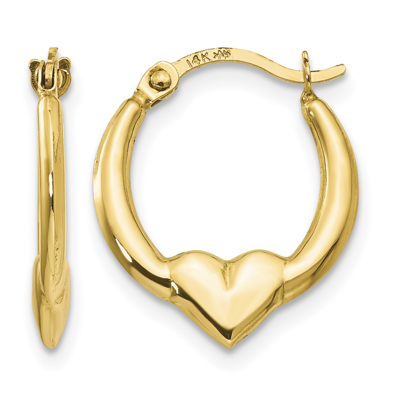 14k Madi K Heart Hoop Earrings (SE2415)