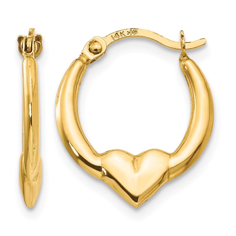 14k Madi K Heart Hoop Earrings (SE2415)