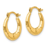 14K Yellow Gold Madi K 3x 14mm Hollow X Hoop Earrings view 2
