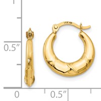 14K Yellow Gold Madi K 3x 14mm Hollow X Hoop Earrings view 4