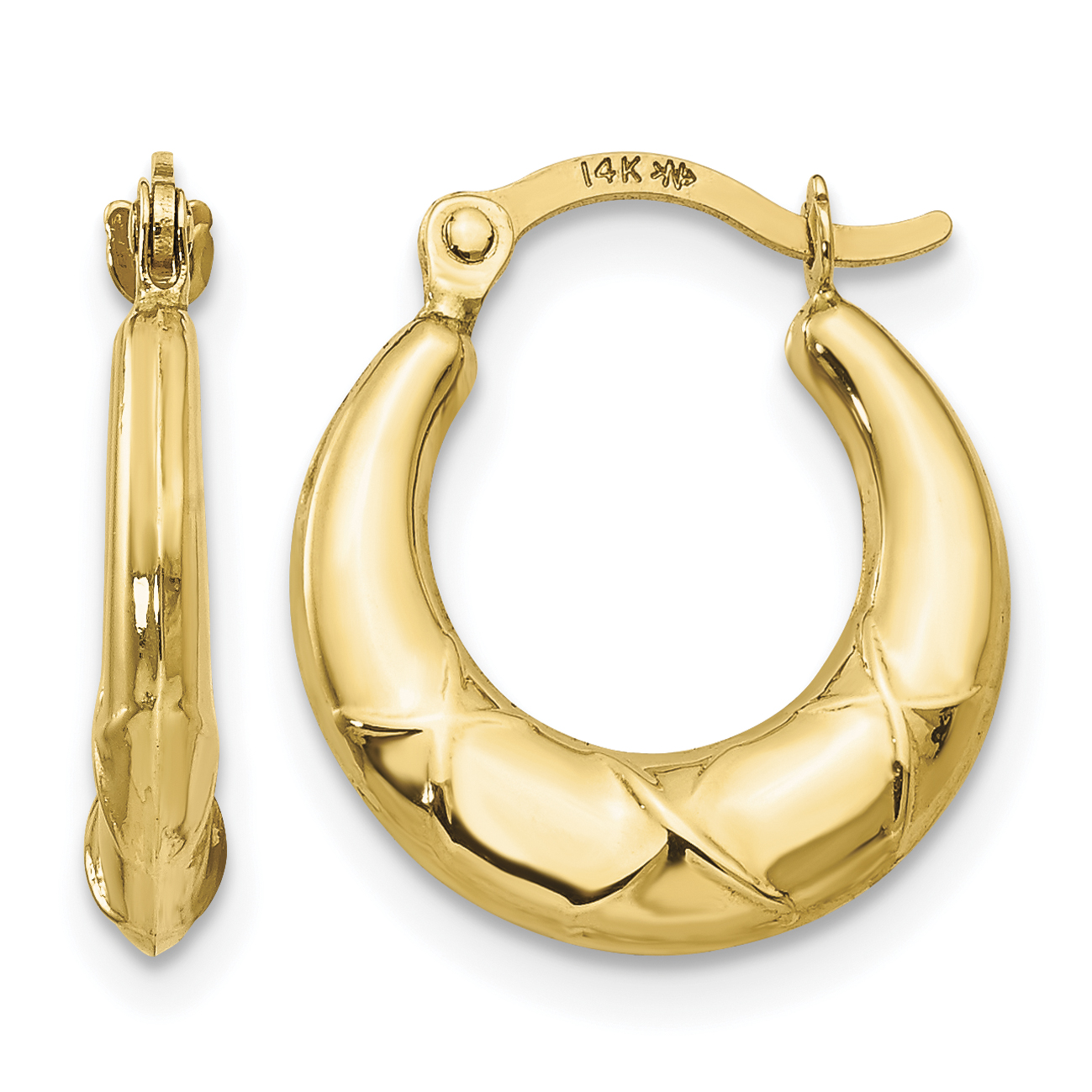 14k Madi K Hollow X Hoop Earrings (SE2418)