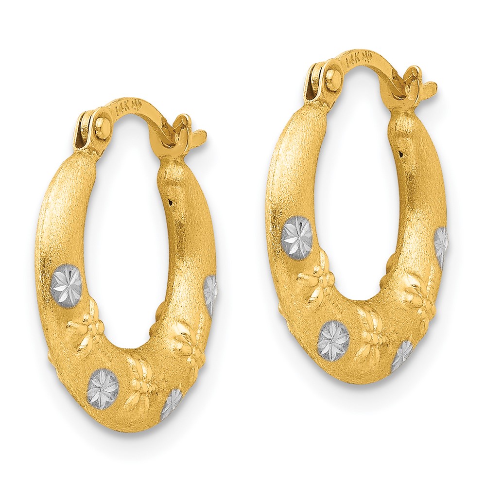 14K Madi K w/Rhodium Hoop Earrings (SE2421)
