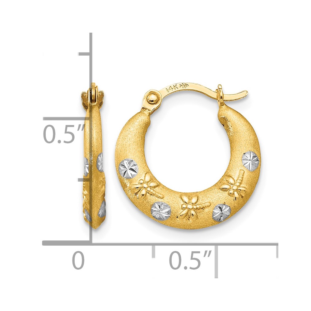 14K Madi K w/Rhodium Hoop Earrings (SE2421)