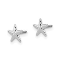 14K White Gold Madi K Star Screwback Post Earrings view 2
