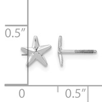 14K White Gold Madi K Star Screwback Post Earrings view 3