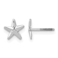 14K White Gold Madi K Star Screwback Post Earrings view 1