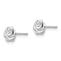14K White Gold Madi K Polished Rose Post Earrings view 2