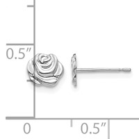 14K White Gold Madi K Polished Rose Post Earrings view 4