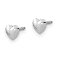 14K White Gold Madi K Rhodium-plated 5.00mm Heart Screwback Post Earrings view 2