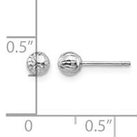 14K White Gold Madi K Diamond-Cut 4mm Ball Post Earrings view 4