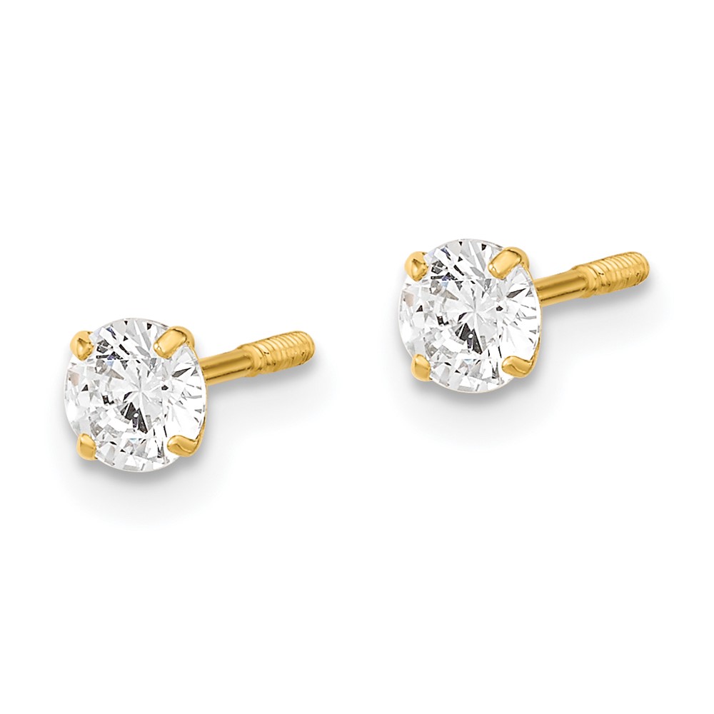 14k Madi K Polished Reversible Ball and CZ Earrings (SE2505)