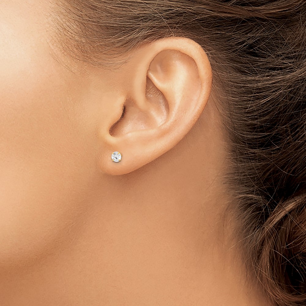 14k Madi K Polished Reversible Ball and CZ Earrings (SE2505)