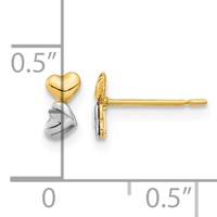 14K Madi K Two-tone Double Heart Post Earrings view 3