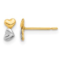 14K Madi K Two-tone Double Heart Post Earrings view 1