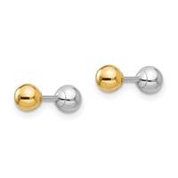 14K Two-tone Madi K Reversible 4mm Ball Screwback Post Earrings view 4