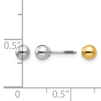 14K Two-tone Madi K Reversible 4mm Ball Screwback Post Earrings view 5