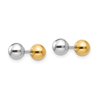 14K Two-tone Madi K Reversible 5mm Ball Screwback Post Earrings view 4