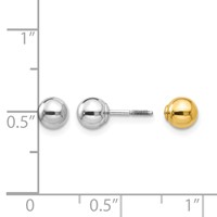 14K Two-tone Madi K Reversible 5mm Ball Screwback Post Earrings view 5