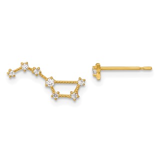 14k Madi K CZ 1 Stud Star and 1 Little Dipper Post Earrings