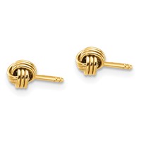 14K Yellow Gold Madi K Polished Love Knot Post Earrings view 2