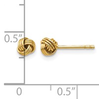 14K Yellow Gold Madi K Polished Love Knot Post Earrings view 4