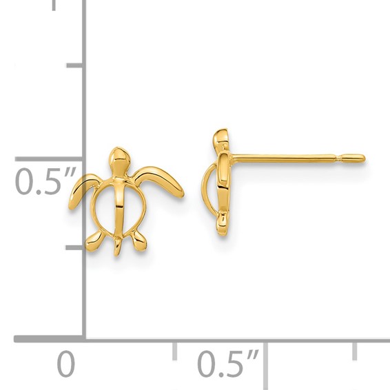 14k Madi K Sea Turtle Childrens Post Earrings