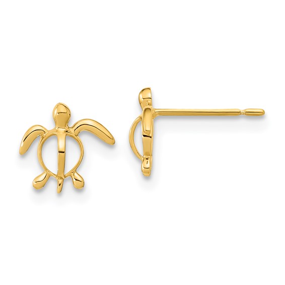 14k Madi K Sea Turtle Childrens Post Earrings