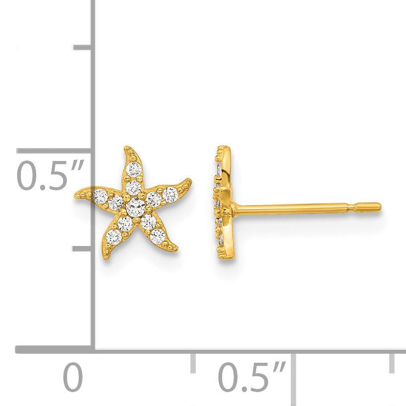 14k Madi K CZ Starfish Post Earrings SE2563 product image view 3
