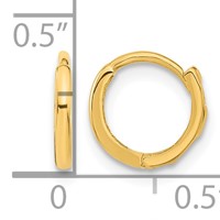 14K Yellow Gold Madi K Polished 1.5x9mm Hinged Hoop Earrings view 4