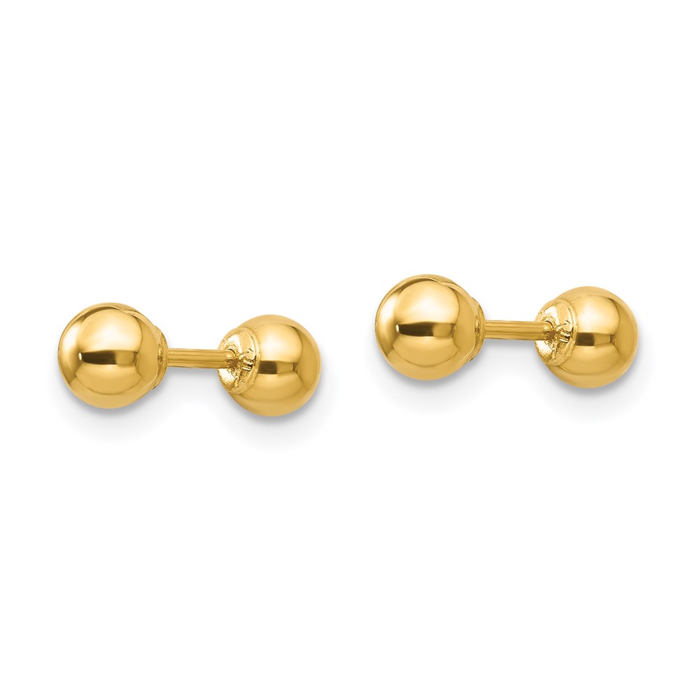 14k Madi K Polished Reversible 4mm Ball Earrings (SE258)