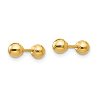 14K Madi K Polished Reversible 4mm Ball Screwback Post Earrings view 2